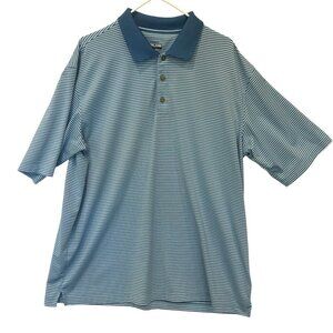 Kirkland Signature Performance 3-Button Striped Polo Golf Shirt Sz XXL